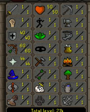 OSRS Account - 57 CB - 214 TTL - 1 QP, photo 1 of 4