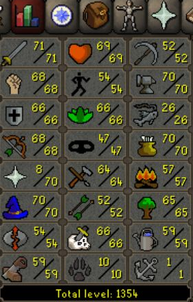 OSRS Account - 87 CB - 1354 TTL - 54 QP - Thieving pet - Graceful, photo 1 of 3