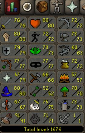 Main - 100 CB - 1676 TTL - 259 QP - MM2 - DS2 - SOTE - WGS - ROD - Thieving pet - Salve - Void - DD - Graceful, photo 1 of 5
