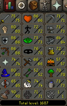 Main - 102 CB - 1687 TTL - 260 QP - MM2 - DS2 - SOTE - WGS - ROD - Fire Cape - Salve - Vorkath Pet - DD - Graceful, photo 1 of 4